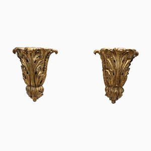 Antique Carved and Gilded Wood Friezes, 19th Century, Set of 2