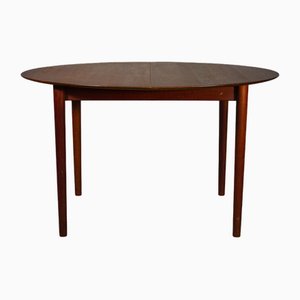 Danish Round Extendable Coffee Table in Teak, 1970s