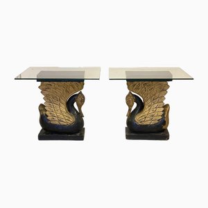 Oriental Lacquered Wooden Tables, 1960s, Set of 2