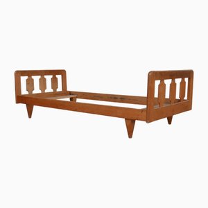 Mid-Century French Oak Daybed by Guillerme Et Chambron
