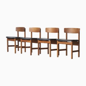 Model 3236 Dining Chairs by Borge Mogensen for Fredericia, Denmark, 1960s, Set of 4