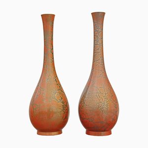 Murashido Japanese Bronze Vases, 1970s, Set of 2