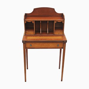 Small Georgian Revival Satin Birch and Mahogany Writing Table Desk, 1920s