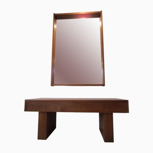 Banc d'Entrée et Miroir Scandinaves de Glas & Trä Hovmantorp, 1960s, Set de 2