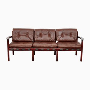 Mid-Century Modern Rosewood & Leather Sofa Bench by Sven Ellekaer for Coja, 1960s
