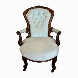 Victorian Carved Walnut Armchair, 1860s