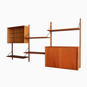 Vintage Teak Wall Shelving Storage System by Poul Cadovius, 1960s