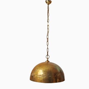 Scandinavian Brass Pendant Lamp with Grain Rods from Holm Sørensen & Co, 1960s