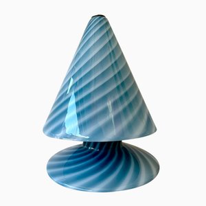 Italian Blue Spiral Murano Glass Lamp by La Murrina, 1970s