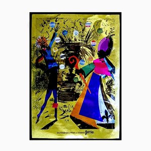 Affiche Publicitaire Vintage Salvador Dali, Perrier Water, 1969, Lithographie