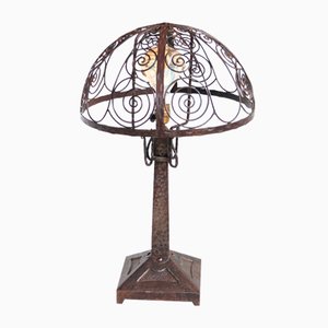 Art Deco Wrought Iron Lamp, 1930s