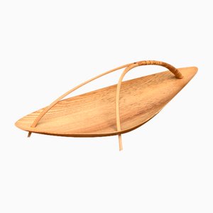 Mid-Century Wooden Bowl with Handle, 1960s