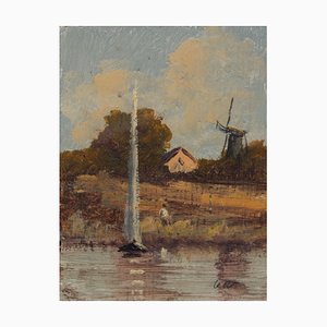 Antonio Leto, The Mill, 1890er, Oil on Board