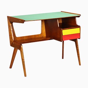 Vintage Schreibtisch aus Pappelholz, Italien, 1950er