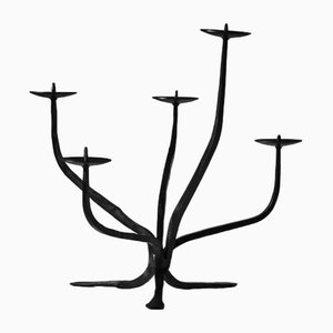Wrought Iron Candeholder, France, 1950s