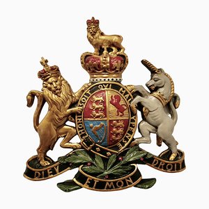 British Royal Coat of Arms Wall Plaque, 1950s