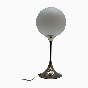 Lampada da tavolo opalina bianca di Gaetano Sciolari, 1969