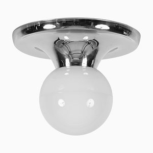 Mid-Century Italian Chromed Metal Light Ball Flushmount by Castiglioni for Flos, 1960s