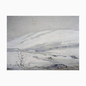 Herberts Mangolds, Winter, 1961, Aquarelle sur Papier