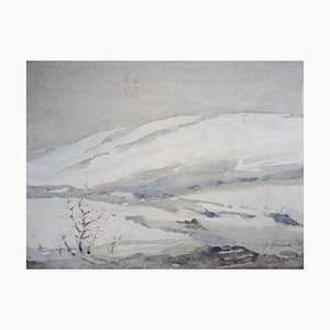 Herberts Mangolds, Winter, 1961, Watercolor on Paper