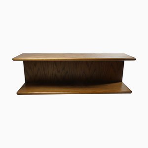 Minimalist Wall Shelf in Walnut, 1960s