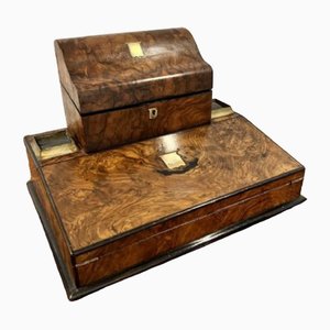 Victorian Burr Walnut Writing Box, 1850s