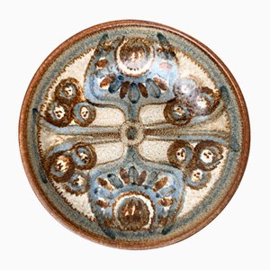 Cuenco o plato de pared danés Mid-Century grande de cerámica de Søholm, años 60