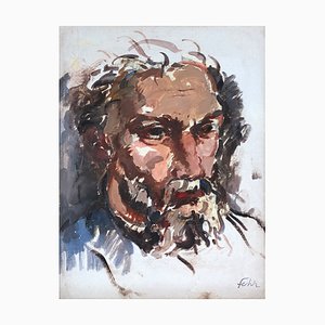 Henri Fehr, Portrait d'homme, óleo sobre lienzo, enmarcado