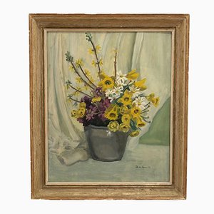 Theodore De Fermor, Bouquet de fleurs, 1954, Oil on Wood, Framed