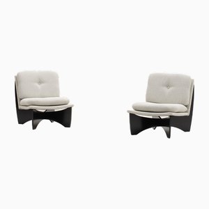 Bouclé X-Base Lounge Chairs, 1970s, Set of 2