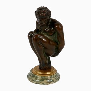 L'Homme Accroupi, Fine 1800, Bronzo