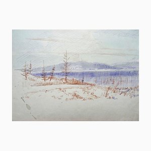 Herberts Mangolds, Winter, 1967, Aquarelle sur Papier Recto-Verso