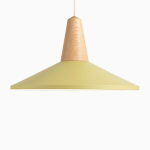 Eikon Shell Pendant Lamp in Olive and Oak from Schneid Studio