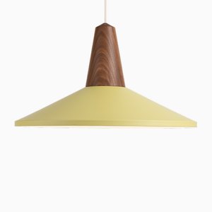 Eikon Shell Pendant Lamp in Olive and Walnut from Schneid Studio