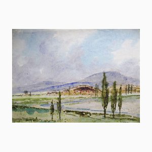 Herberts Mangolds, Landscape, 1970, Watercolor on Paper