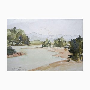 Herberts Mangolds, River, 1970, Watercolor on Paper