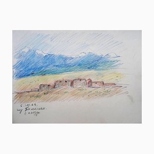 Herberts Mangolds, from the Train to the Himalayas, 1963, Crayon & Pencil