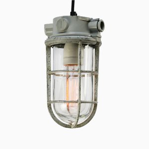 Vintage Industrial Clear Glass Pendant Light from Industria Rotterdam