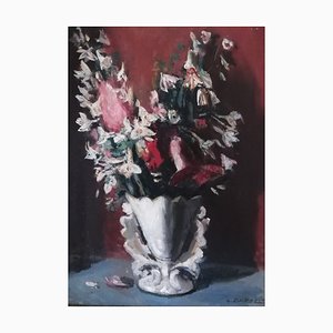 Georges Darel, Fleurs n°2, 1941, Oil on Wood, Framed