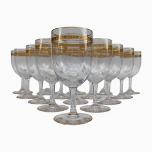 White Wine Glasses in Baccarat Crystal, 1870s, Set of 15