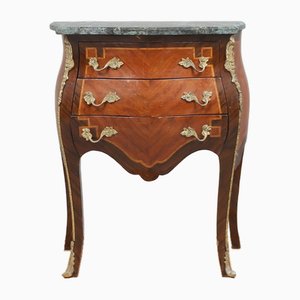 Commode Art Déco en Racine avec Plateau en Marbre Noir en vente sur