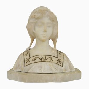 Adolfo Cipriani, Frauenbüste, Frühes 20. Jh., Alabaster Marmor