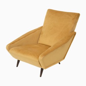 Set of Distex Armchairs in Yellow Velvet by Gio Ponti for Altamira, 1953