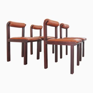 Leather Chairs by Claudio Salocchi, 1970s, Set of 4