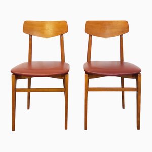 Vintage Scandinavian Chairs in Skai and Teak, 1960s, Set of 2