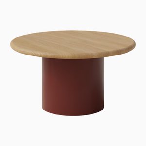 Raindrop 600 Table in Oak and Terracotta by Fred Rigby Studio