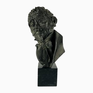 Dora Bassi Bronze Bust by Alessandro Manzoni, 1970