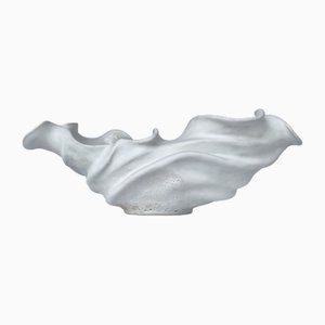 White Wave Bowl in Ceramic by Natalia Coleman