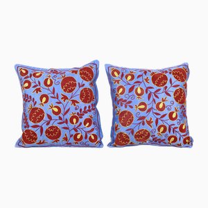 Suzani Textile Throw Cushion Covers, 2010s, Set of 2