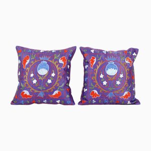 Suzani Silk Cushion Covers, 2010s, Set of 2